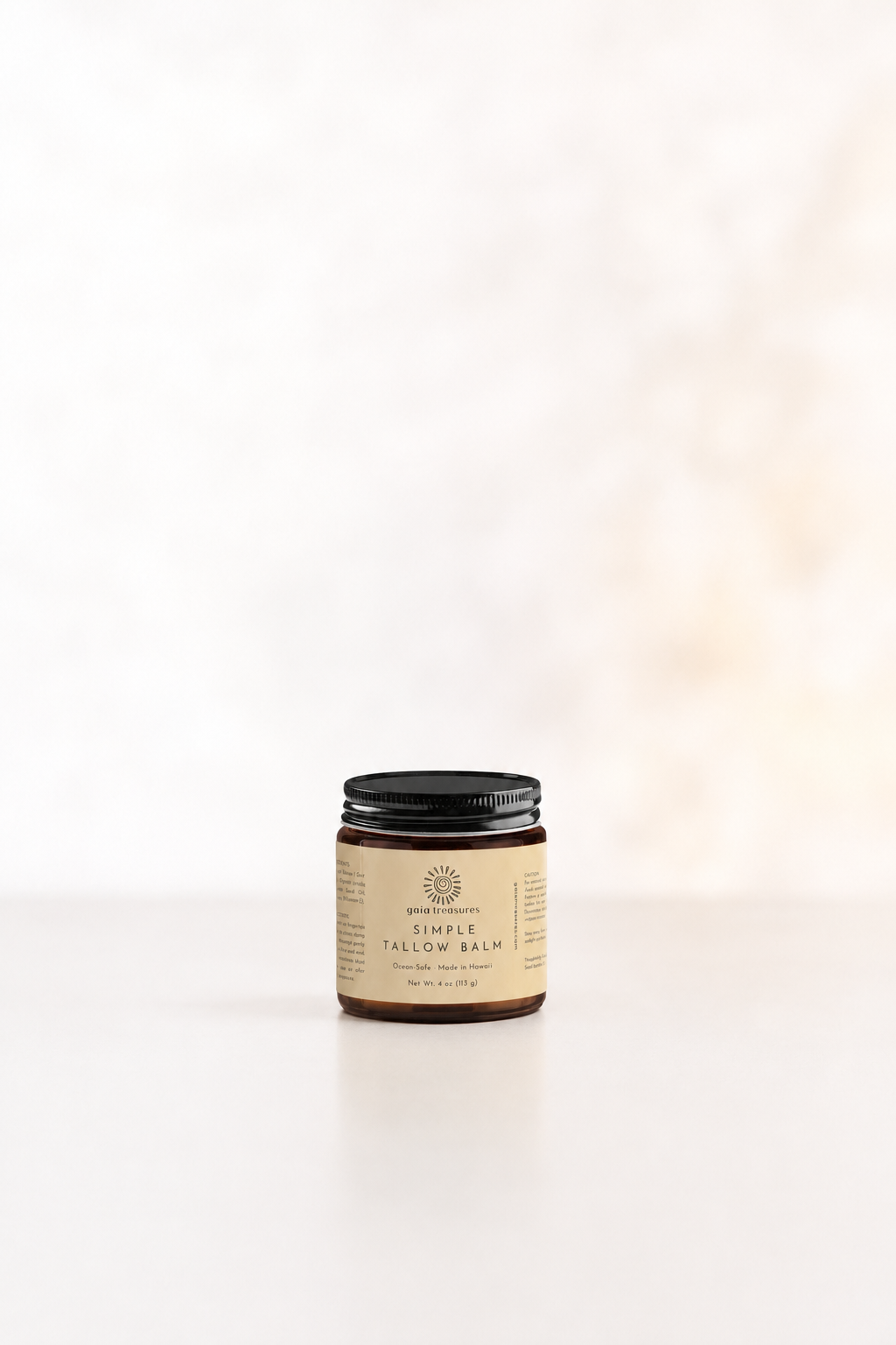 Simple Tallow Balm in amber glass